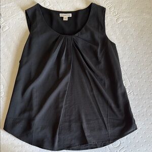 Coldwater Creek Black Pleated Sleeveless Blouse